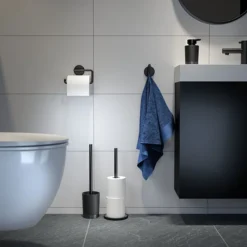 Tiger Tune Freestanding Soap Dispenser - Brushed Black Metal/Black