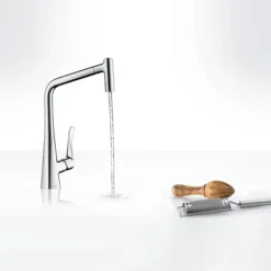 Hansgrohe Metris M71 Single Lever Kitchen Mixer 320 With Pull Out Spray - Chrome -Bathroom Products Shop 14820000 d2