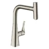 Hansgrohe Metris Select M71 Single Lever Kitchen Mixer 240 With Pull-Out Spout - Stainless Steel