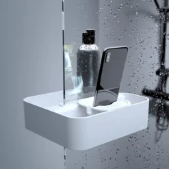 Tiger 2-Store Clip-on Shower Basket - White