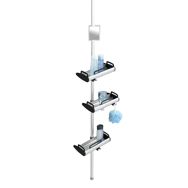 Wenko Line Telescopic 3-Tier Corner Shelf Storage 2 Wenko Line Telescopic 3-Tier Corner Shelf Storage - Image 2