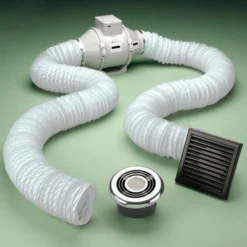 HIB Cyclone Chrome Wet Room Inline Fan With LED Lights - Cool White -Bathroom Products Shop 32600 d2 1