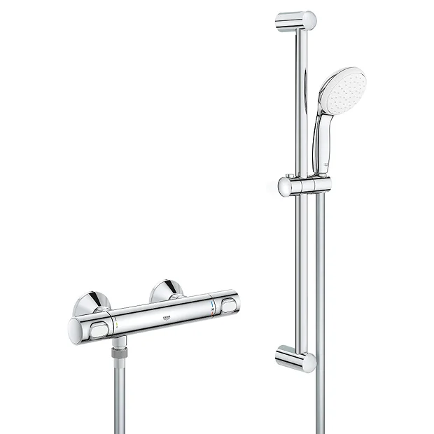 Grohe Precision Flow Thermostatic Shower Mixer 1/2" With Shower Set For Low Pressure 2 Grohe Precision Flow Thermostatic Shower Mixer 1/2" With Shower Set For Low Pressure - Image 2