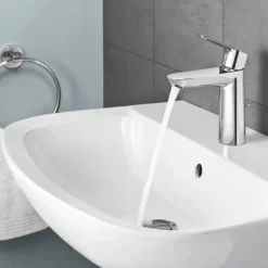 Grohe Bau 600mm 1TH Basin + Full Pedestal -Bathroom Products Shop 39421000 d3