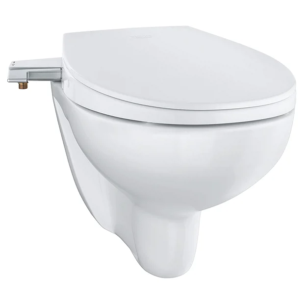 Grohe Bau 2-in-1 Manual Bidet Seat & Rimless Wall Hung Toilet + FREE TOILET ROLL HOLDER 3 Grohe Bau 2-in-1 Manual Bidet Seat & Rimless Wall Hung Toilet + FREE TOILET ROLL HOLDER - Image 3