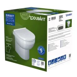 Duravit No.1 Rimless Back To Wall Toilet Pan + Soft-Close Seat -Bathroom Products Shop 41840900a1 d1