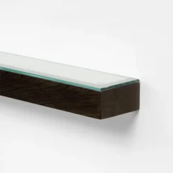 550mm Glass Shelf Dark Oak -Bathroom Products Shop 50gsdo d1