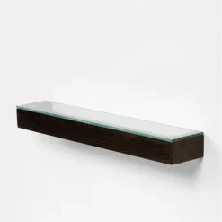 550mm Glass Shelf Dark Oak -Bathroom Products Shop 50gsdo d2