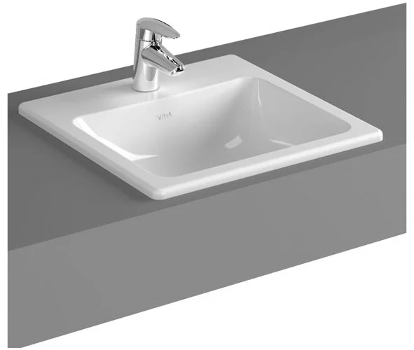 VitrA - S20 Inset Square Basin - 1 Tap Hole - 3 Size Options 1 VitrA - S20 Inset Square Basin - 1 Tap Hole - 3 Size Options