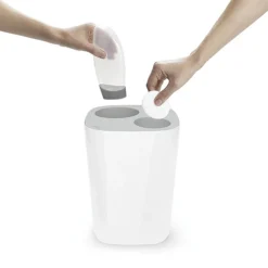 Joseph Joseph Split Bathroom Waste Separation Bin - White/Grey -Bathroom Products Shop 70514 d1