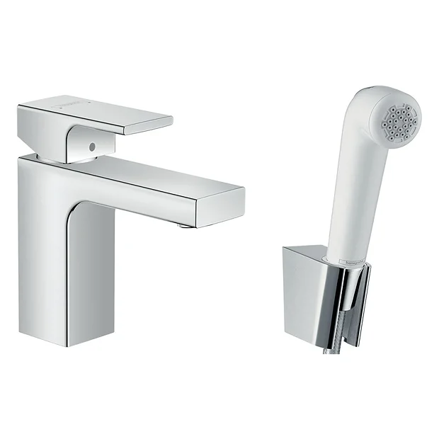 Hansgrohe Vernis Shape Single Lever Basin Mixer 100 With Bidet Spray And 160cm Shower Hose 1 Hansgrohe Vernis Shape Single Lever Basin Mixer 100 With Bidet Spray And 160cm Shower Hose
