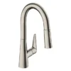 Hansgrohe Talis M51 Single Lever Kitchen Mixer 160 With Pull Out Spray - Stainless Steel