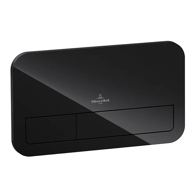 Villeroy & Boch Villeroy And Boch ViConnect Glass Glossy Black Dual Flush Plate 2 Villeroy & Boch Villeroy And Boch ViConnect Glass Glossy Black Dual Flush Plate - Image 2