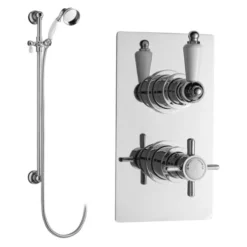 Ultra Beaumont Twin Thermostatic Shower Valve + Slider Rail Kit