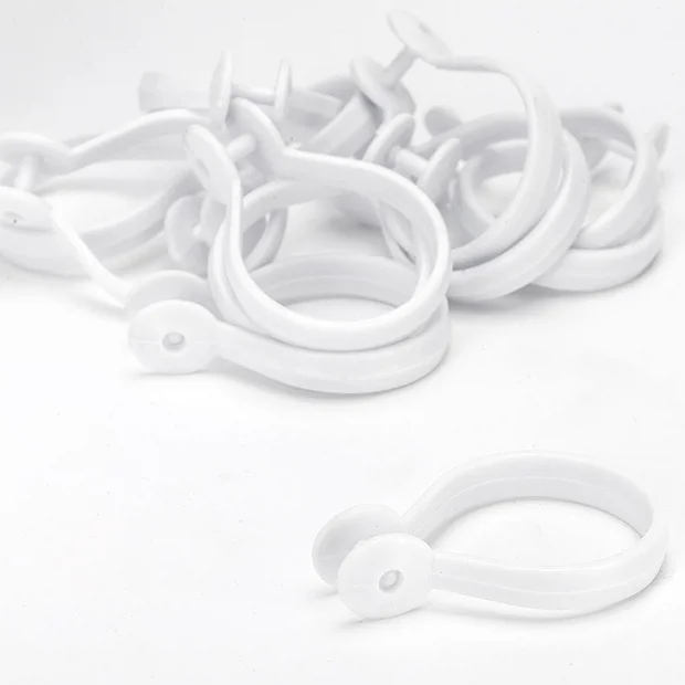 Croydex White Button Shower Curtain Rings 4 Croydex White Button Shower Curtain Rings - Image 4