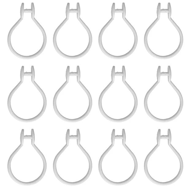 Croydex White Button Shower Curtain Rings 1 Croydex White Button Shower Curtain Rings