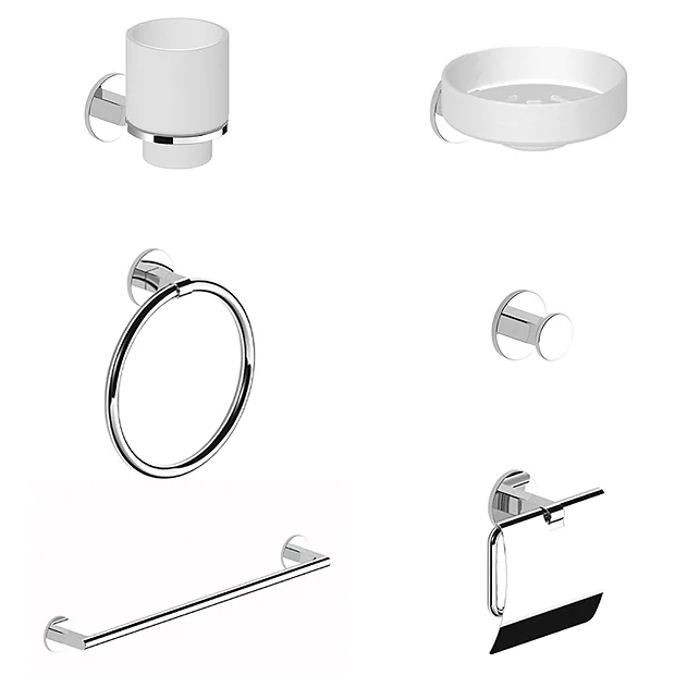 BagnoDesign Aquaeco Windemere Chrome 6-Piece Accessory Set 1 BagnoDesign Aquaeco Windemere Chrome 6-Piece Accessory Set