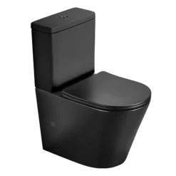 Arezzo Matt Black BTW Close Coupled Toilet + Soft Close Seat