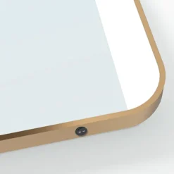 Arezzo Brushed Brass 500 X 700mm Rectangular Illuminated Strips Bathroom Mirror -Bathroom Products Shop arzim04bb d1