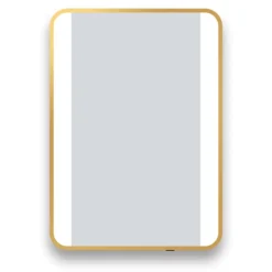 Arezzo Brushed Brass 500 X 700mm Rectangular Illuminated Strips Bathroom Mirror -Bathroom Products Shop arzim04bb d2