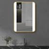 Arezzo Brushed Brass 500 X 700mm Rectangular Illuminated Strips Bathroom Mirror