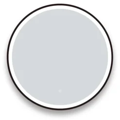 Arezzo Matt Black 700mm Round LED Illuminated Anti-Fog Bathroom Mirror -Bathroom Products Shop arzim09mb d1