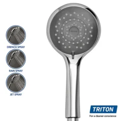 Triton - Aspirante 9.5kw Electric Shower - Gun Metal -Bathroom Products Shop asp08gunmtla4