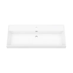 Arezzo 1000 Brushed Brass Framed Washstand With Gloss White Open Shelf And Basin -Bathroom Products Shop az10bbfpmd1