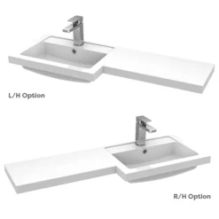 Arezzo 1000 Matt Grey Combination Furniture Pack (Matt Black Flush & Handles) -Bathroom Products Shop az10lgmb n d1