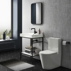 Arezzo Matt Black 700 X 500 Rectangular Mirror -Bathroom Products Shop az57mb d1