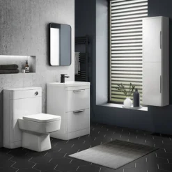 Arezzo Matt Black 700 X 500 Rectangular Mirror -Bathroom Products Shop az57mb d2