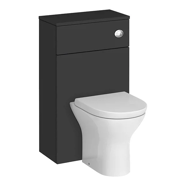 Arezzo 500 Matt Black WC Unit With Cistern + Modern Pan 2 Arezzo 500 Matt Black WC Unit With Cistern + Modern Pan - Image 2