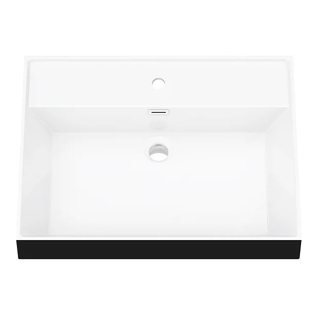 Arezzo 600 Brushed Brass Framed Washstand With Gloss White Open Shelf And Matt Black Basin 4 Arezzo 600 Brushed Brass Framed Washstand With Gloss White Open Shelf And Matt Black Basin - Image 4