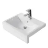 Arezzo 600mm Square Semi-Recessed Basin - Gloss White