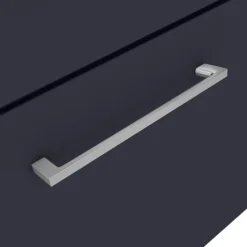 Arezzo Wall Hung Countertop Vanity Unit - Matt Blue - 600mm With Chrome Handle -Bathroom Products Shop azb6whwch d2