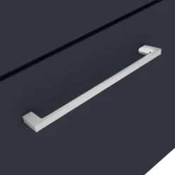 Arezzo Wall Hung Countertop Vanity Unit - Matt Blue - 600mm W. Matt White Marble Worktop & Chrome Handle -Bathroom Products Shop azb6whwchg n d1