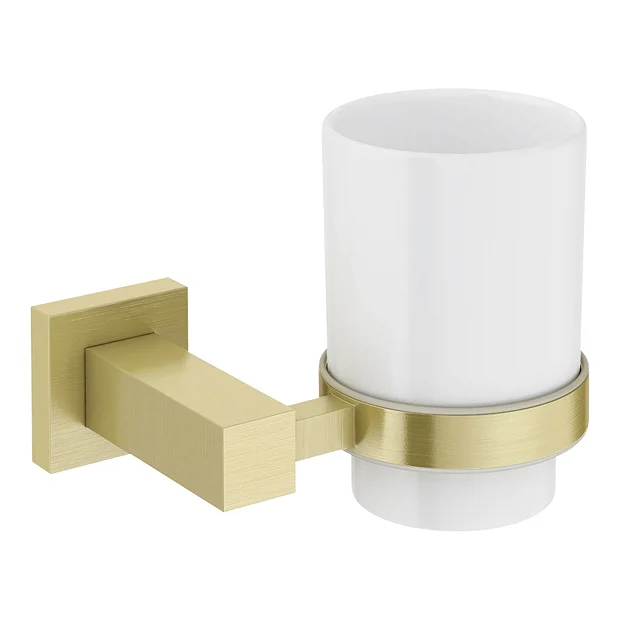 Arezzo Square Brushed Brass 4-Piece Bathroom Accessory Pack 1 Arezzo Square Brushed Brass 4-Piece Bathroom Accessory Pack