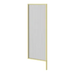 Arezzo Fluted Glass Brushed Brass Framed Urinal Partition