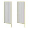 2 X Arezzo Fluted Glass Brushed Brass Framed Urinal Partitions