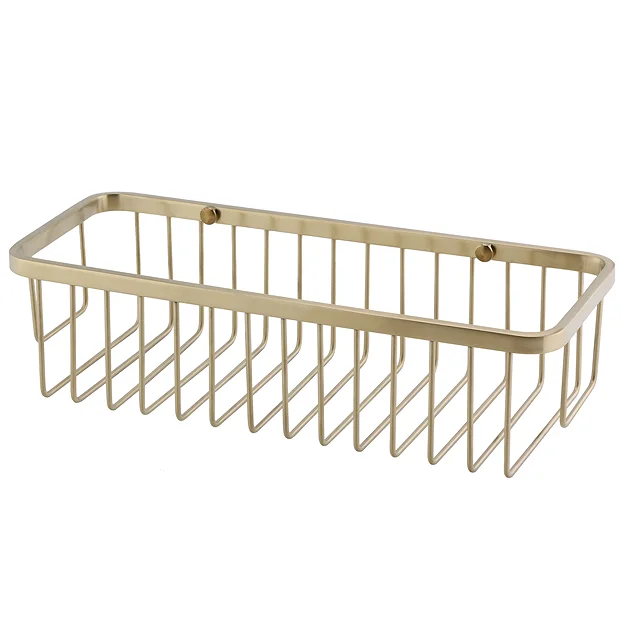 Arezzo Brushed Brass 300mm Wire Shower Basket 3 Arezzo Brushed Brass 300mm Wire Shower Basket - Image 3