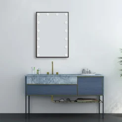 Arezzo Bulb Matt Black 500 X 700mm LED Illuminated Mirror With Motion Sensor + Anti-Fog 10 Arezzo Bulb Matt Black 500 X 700mm LED Illuminated Mirror With Motion Sensor + Anti-Fog -Bathroom Products Shop azbm103 d3