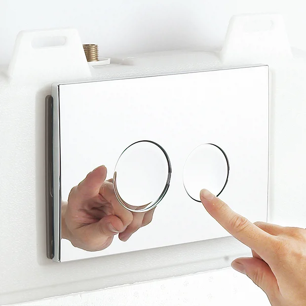 Arezzo Compact Concealed Cistern With Brushed Gunmetal Grey Flush Plate - Round Buttons 5 Arezzo Compact Concealed Cistern With Brushed Gunmetal Grey Flush Plate - Round Buttons - Image 5