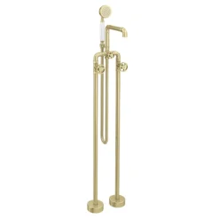 Arezzo Brushed Brass Industrial Style Freestanding Bath Shower Mixer Tap -Bathroom Products Shop azisbb05 n d2