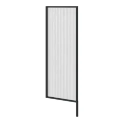 Arezzo Fluted Glass Matt Black Framed Urinal Partition