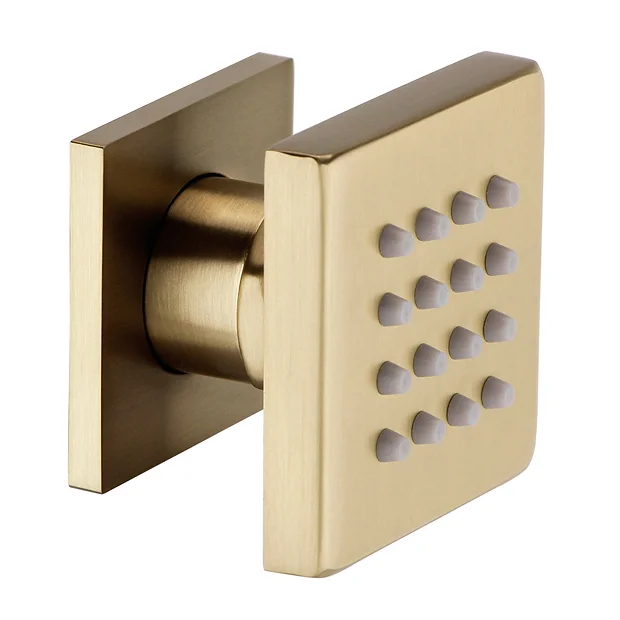 Arezzo Brushed Brass Body Jet - 1 X Slim Square Jet 1 Arezzo Brushed Brass Body Jet - 1 X Slim Square Jet
