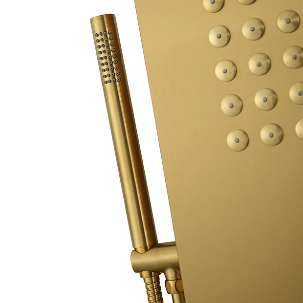Arezzo Shower Tower Panel - Brushed Brass (Thermostatic) 4 Arezzo Shower Tower Panel - Brushed Brass (Thermostatic) - Image 4