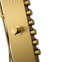 Arezzo Shower Tower Panel - Brushed Brass (Thermostatic) 10 Arezzo Shower Tower Panel - Brushed Brass (Thermostatic) -Bathroom Products Shop azstp5bb d3
