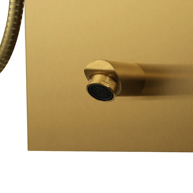Arezzo Shower Tower Panel - Brushed Brass (Thermostatic) 6 Arezzo Shower Tower Panel - Brushed Brass (Thermostatic) - Image 6
