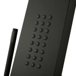 Arezzo Shower Tower Panel - Matt Black (Thermostatic) -Bathroom Products Shop azstp5mb d4