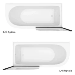 Arezzo Traditional Shower Bath Suite - 1700mm With Matt Black Screen + Leg Set -Bathroom Products Shop aztbs17 d1